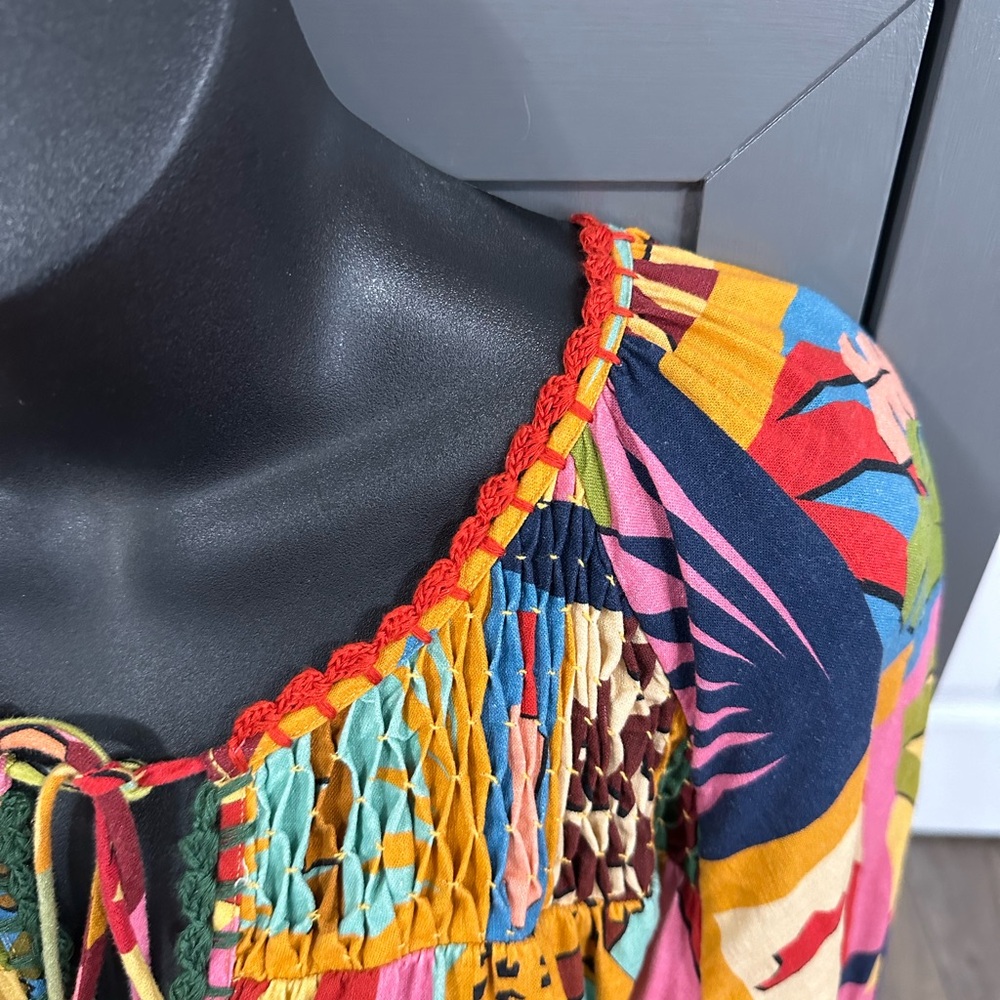 Farm Rio Multicolor Tropical Collage Dress size medium - Picture 5 of 6